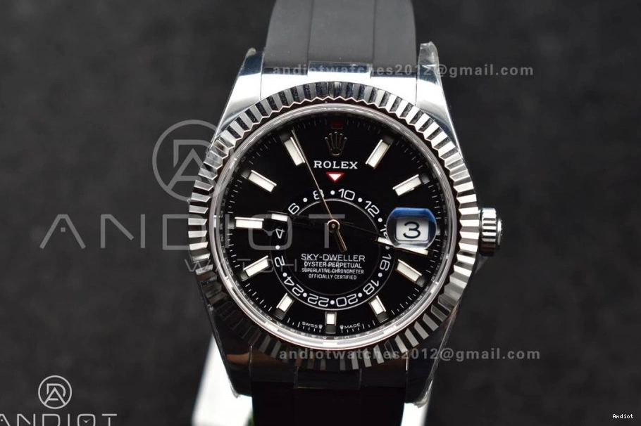 A23J ZF Strap (Gain Black on Best Sky-Dweller SS 336239 Edition Dial Weight) Oysterflex 1:1 0404